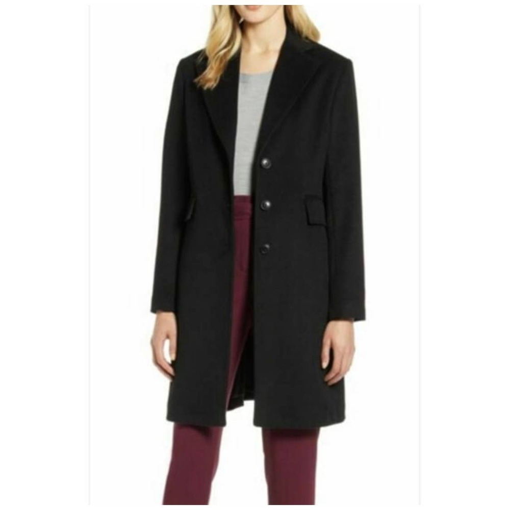 Halogen Single Breasted Topper Pea Coat Black Size 4 NWOT